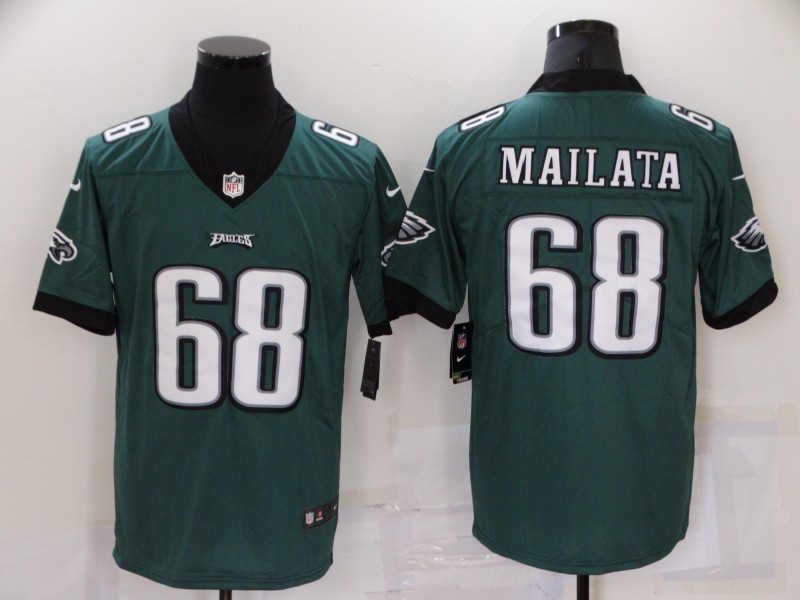 Men's Philadelphia Eagles Jordan Mailata #68 Midnight Green Jersey